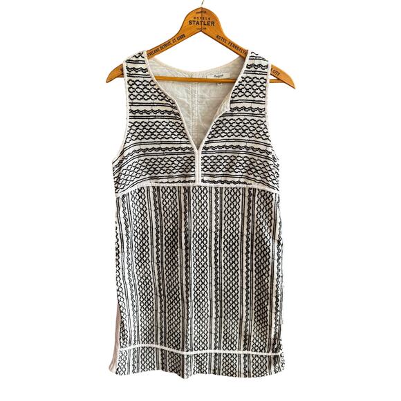Madewell tidal wave shift dress sleeveless black white Joanna Gaines boho Small - Picture 1 of 14